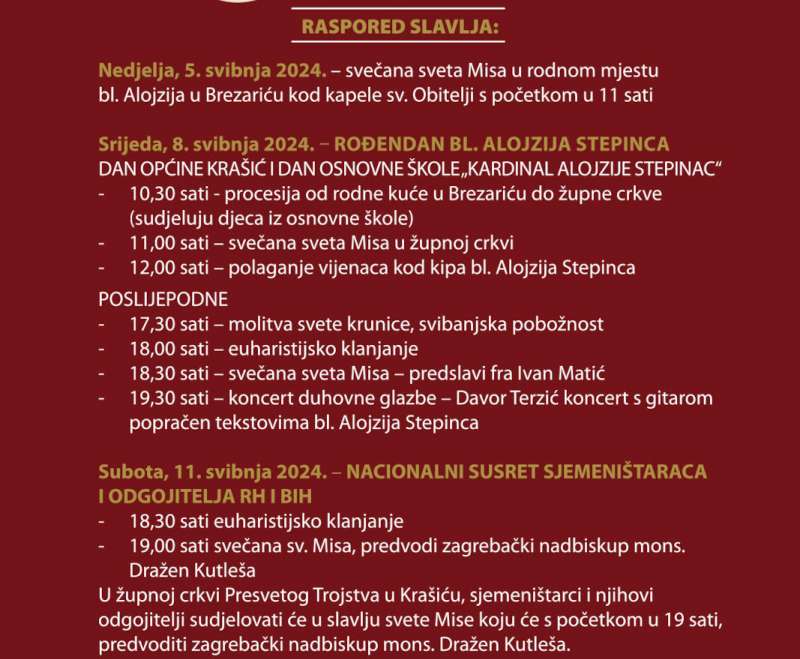Proslava Stepinčeva u Krašiću 2024.