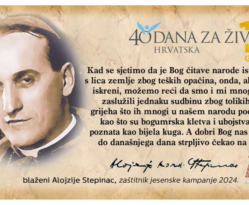U ljubavi i molitvi za najmanje 40 dana za život