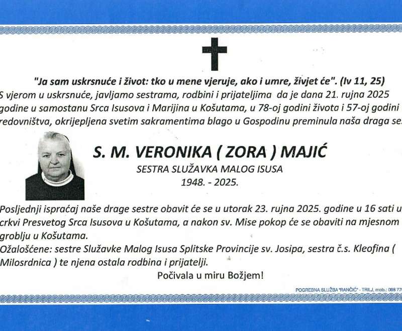 Sprovod s. M. Veronike (Zore) Majić Sprovod s. M. Veronike (Zore) Majić