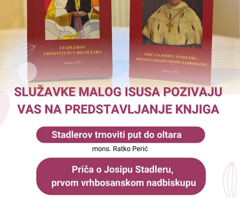 Poziv na predstavljanje knjiga o sluzi Božjem Josipu Stadleru